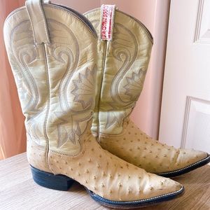 Beige cowboy boots